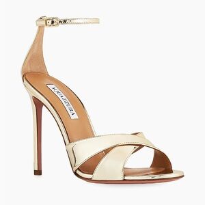 Aquazzura Divine 105MM Metallic Sandals Size 40 / US 10